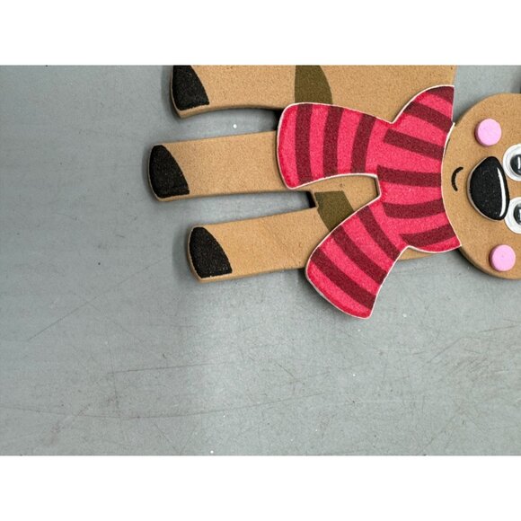 Reindeer Foam Christmas Ornament With Red Hanging Loop brown red 4.75" READ - Picture 3 of 8